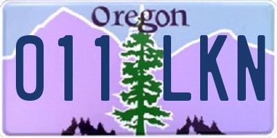 OR license plate 011LKN