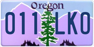 OR license plate 011LKO
