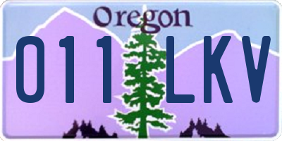 OR license plate 011LKV
