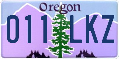 OR license plate 011LKZ