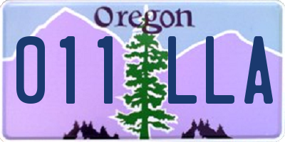 OR license plate 011LLA