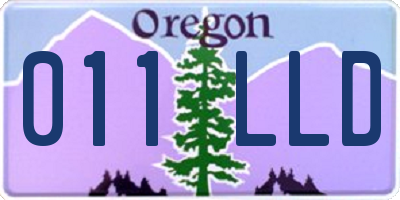 OR license plate 011LLD