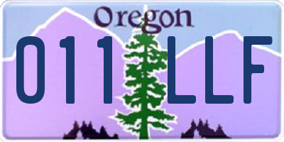 OR license plate 011LLF