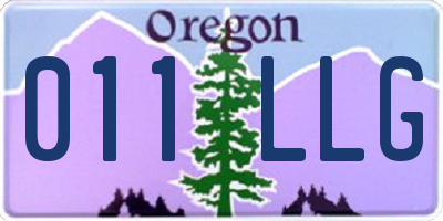 OR license plate 011LLG
