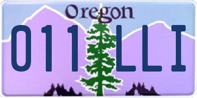 OR license plate 011LLI