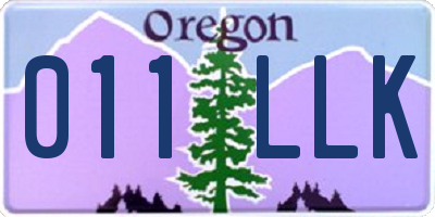 OR license plate 011LLK