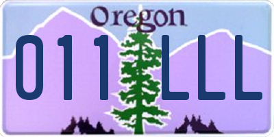OR license plate 011LLL