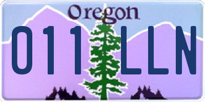 OR license plate 011LLN