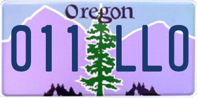 OR license plate 011LLO