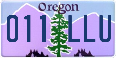 OR license plate 011LLU