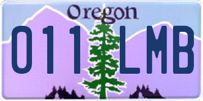 OR license plate 011LMB