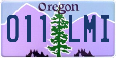 OR license plate 011LMI