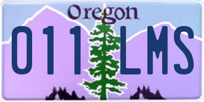 OR license plate 011LMS
