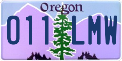 OR license plate 011LMW