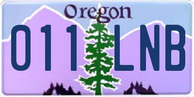 OR license plate 011LNB