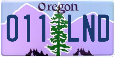 OR license plate 011LND