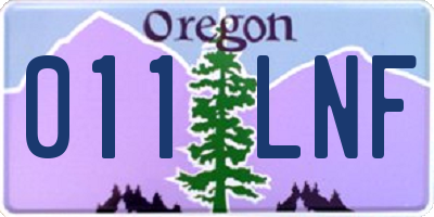 OR license plate 011LNF
