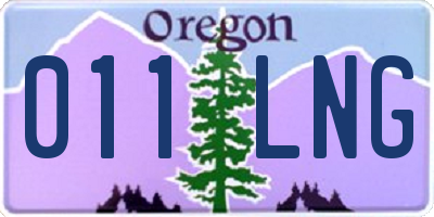 OR license plate 011LNG