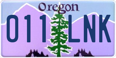 OR license plate 011LNK