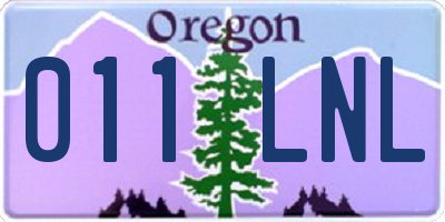 OR license plate 011LNL