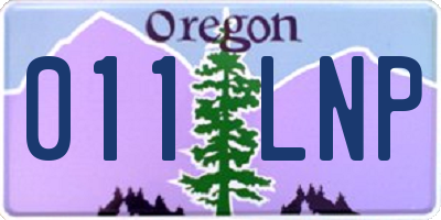 OR license plate 011LNP