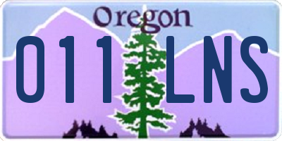 OR license plate 011LNS
