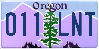 OR license plate 011LNT