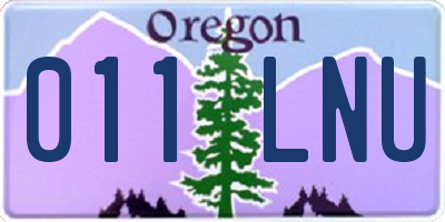 OR license plate 011LNU