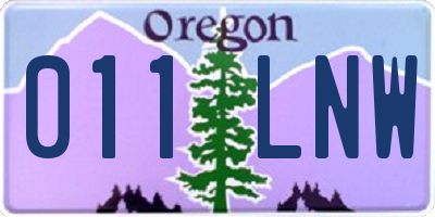 OR license plate 011LNW