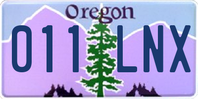 OR license plate 011LNX