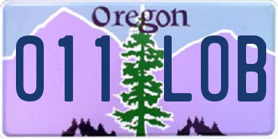 OR license plate 011LOB