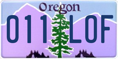 OR license plate 011LOF