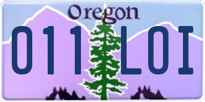 OR license plate 011LOI