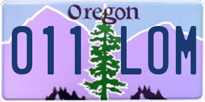 OR license plate 011LOM
