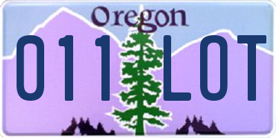 OR license plate 011LOT
