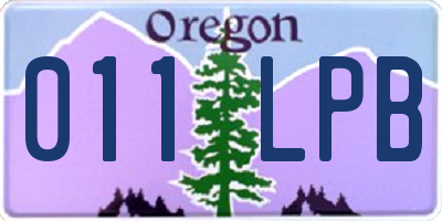 OR license plate 011LPB