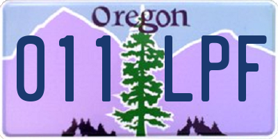 OR license plate 011LPF