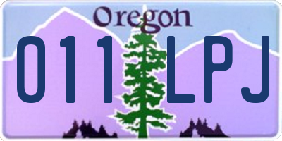 OR license plate 011LPJ