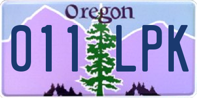 OR license plate 011LPK