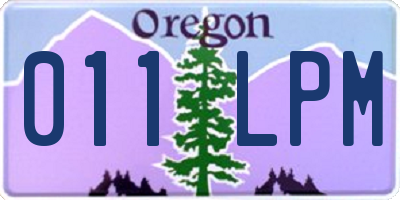 OR license plate 011LPM