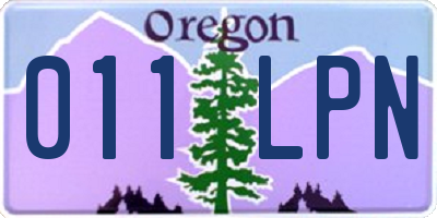 OR license plate 011LPN