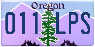 OR license plate 011LPS