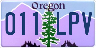 OR license plate 011LPV