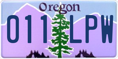 OR license plate 011LPW