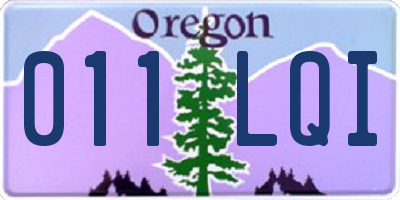 OR license plate 011LQI