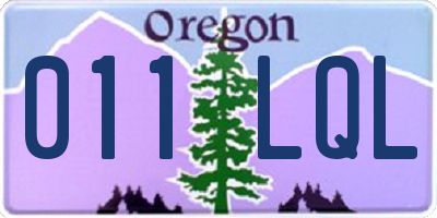 OR license plate 011LQL