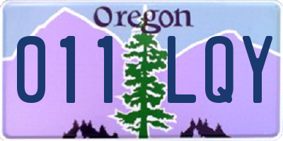 OR license plate 011LQY