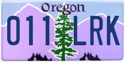 OR license plate 011LRK