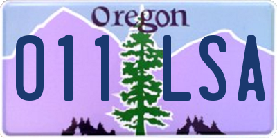 OR license plate 011LSA