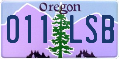 OR license plate 011LSB